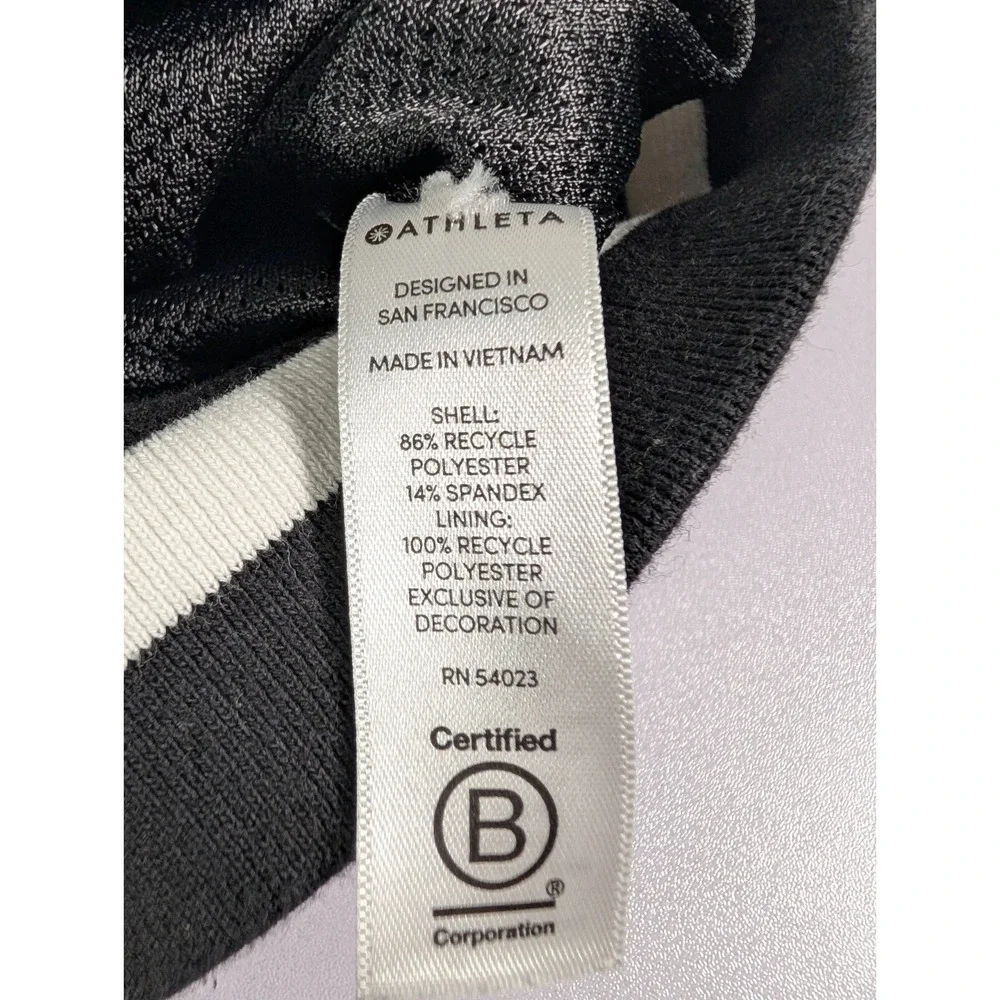 Athleta Black Utility Jacket with White Stripes